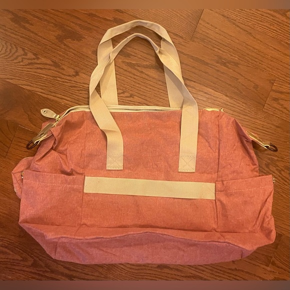 Pritent Diaper Bag Red 2 Handles Inside & Outside Pockets Paci Bag Insulated New - Picture 4 of 11
